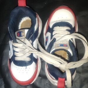 Champion Kids' White and Navy Sneakers
